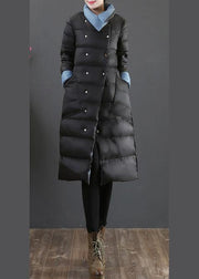 New plus size clothing snow jackets Jackets black stand collar pockets down coat winter - SooLinen