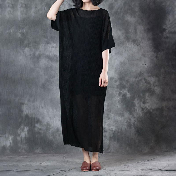 New pure linen tops plus size Lacing Knitting Dress Black Two Pieces With Suspenders