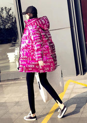 New rose Letter duck down coat plus size clothing snow jackets hooded pockets Luxury Jackets - SooLinen