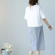 Neues weißes langes Leinenkleid plus Größenkleidung Patchwork-Leinen-Maxikleid Damen asymmetrischer Saum Kaftane