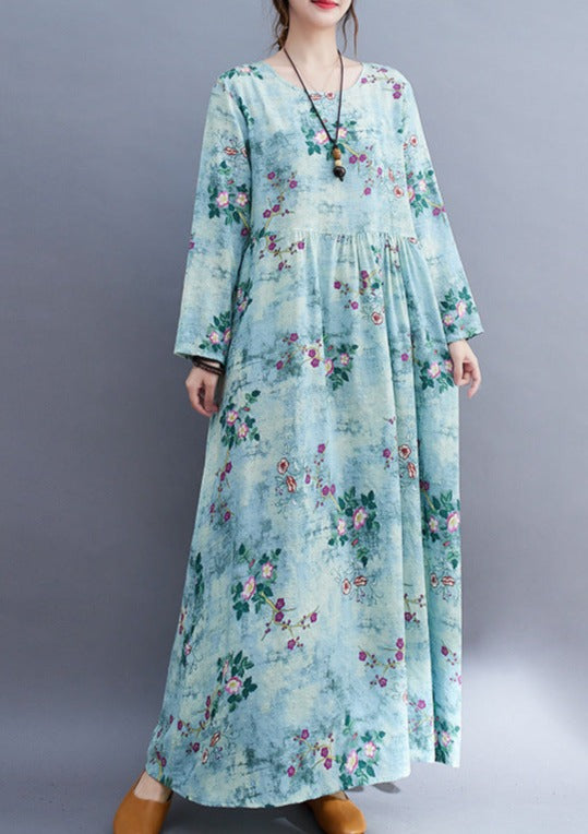 Plus Size Retro Floral Printed Dress Summer