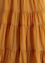 Orange Elastische Taille Tüll A-Linie Röcke Sommer