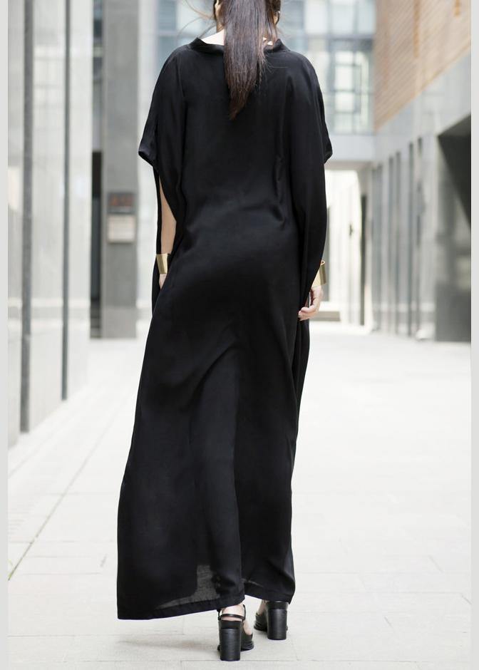 2021 Black Maxi Dress Long Summer Dresses Caftan - SooLinen