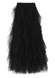 Organic Black tulle Tiered Summer Skirts - SooLinen