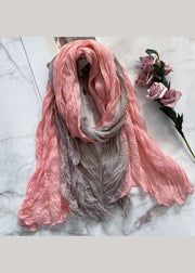 Organic Casual Pink Wrinkled Cotton Scarf