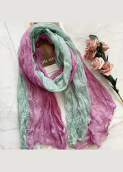 Organic Casual Pink Wrinkled Cotton Scarf