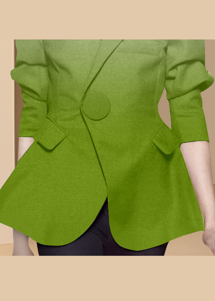 Organic Green Button Peter Pan Collar Western-Kleidermantel mit langen Ärmeln