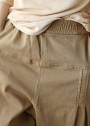 Organic Khaki Loose Pockets Harem Fall Pants