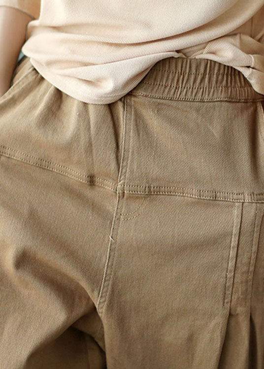 Haremshose aus Bio-Khaki mit lockeren Taschen