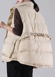 Organic Khaki zippered Duck Down Sleeveless down vest