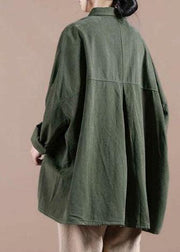 Organic Orange Coat For Woman Wardrobes Lapel Batwing Sleeve Spring Coats - SooLinen