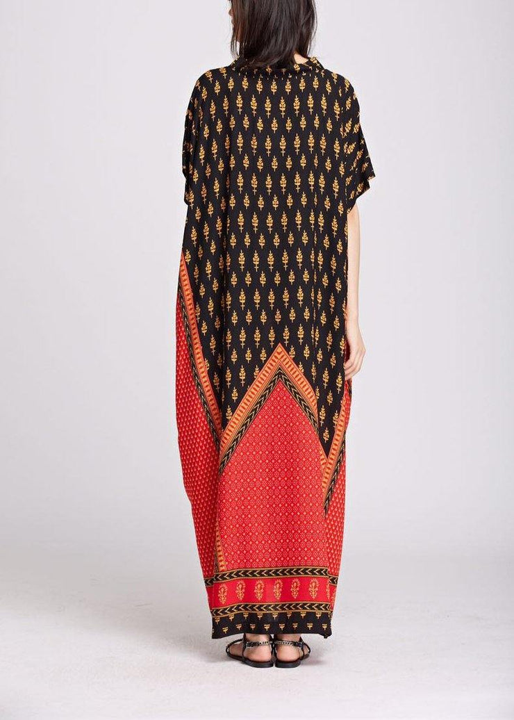 Luxy Women Vintage Print Maxi Dress Summer Caftan - SooLinen