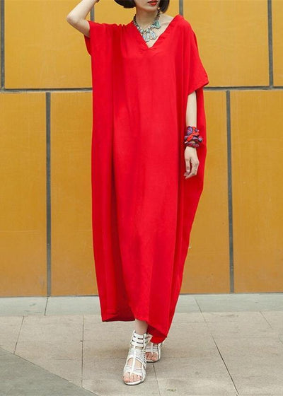 Red Caftans Summer Dress - SooLinen