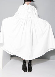 Organic black cotton dresses Peter pan Collar cotton Bow Dress - SooLinen
