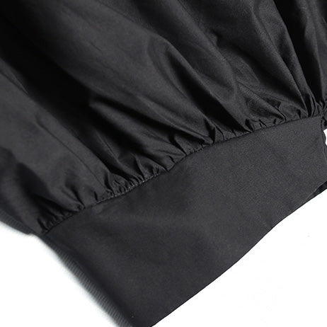 Tunika aus Bio-Baumwolle, schwarz, gepunktet, indisches Nähen, asymmetrische Kniehemden