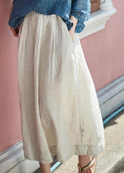 Organic linen skirt boutique Women Solid Casual Linen A-Line Skirt - SooLinen