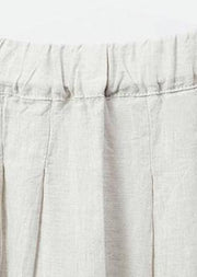 Organic linen skirt boutique Women Solid Casual Linen A-Line Skirt - SooLinen
