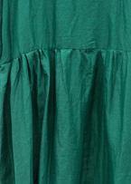 Organic o neck large hem linen dress blackish green Dress summer - SooLinen