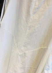 Organic o neck patchwork linen clothes For Women Shape white Dress summer - SooLinen