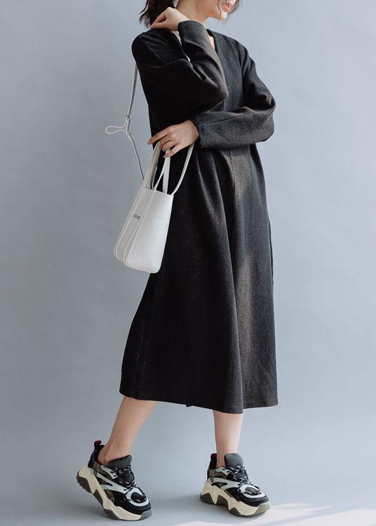 Organic v neck cotton dresses Fashion Ideas black Dresses fall - SooLinen