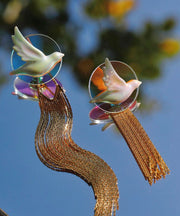 Original Acrylic Little Bird Tassel Drop Earrings