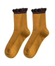 Original Cute Ruffles Cotton Mid Calf Socks