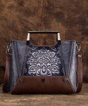 Original Design Tote Handtasche aus schwarzem Jacquard-Kalbsleder