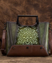 Original Design Black Jacquard Calf Leather Tote Handbag