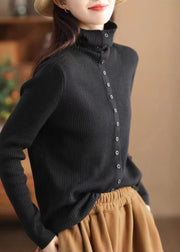 Original Design Grey Hign Neck Warm Woolen Sweater Fall