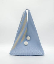 Original Design Light Blue Wrinkled Splicing Satchel Handbag