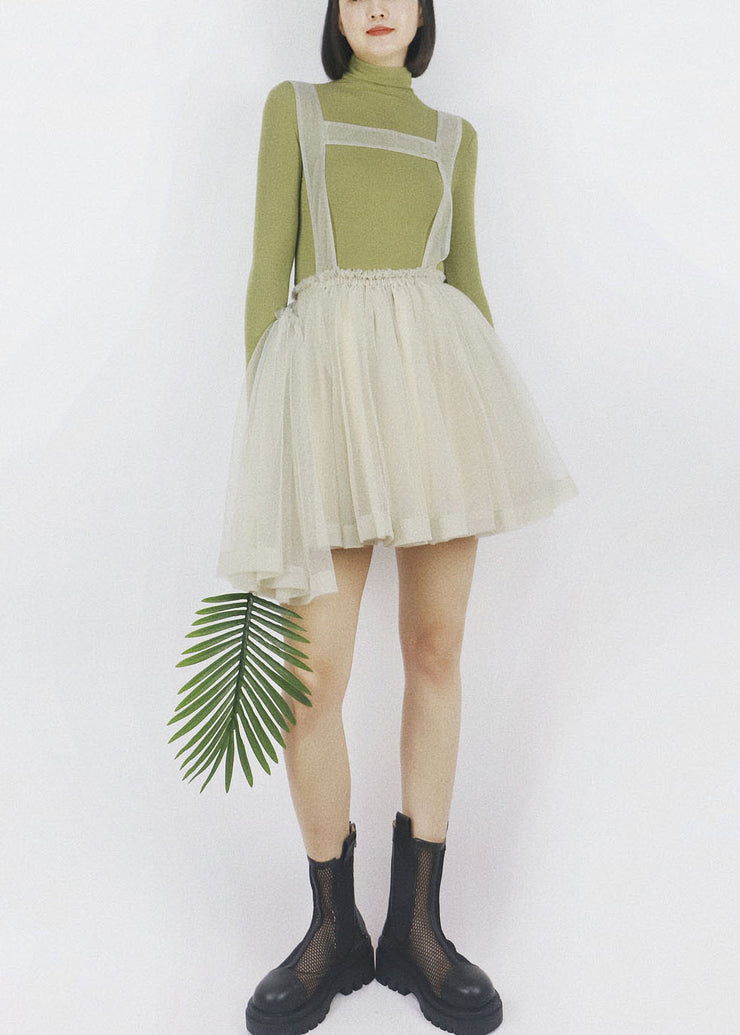 Original Design Light Grey Asymmetrical Design Tulle Short Strap Dress Summer