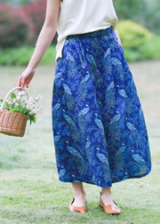 Original Xia Xin cotton and linen women's ramie printed wide-leg pants - SooLinen