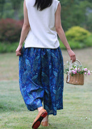 Original Xia Xin cotton and linen women's ramie printed wide-leg pants - SooLinen