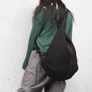 Original cloth bag with multiple backs black simple backpack - SooLinen