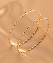 Oversize Gold Alloy Big Circle Hoop Earrings