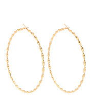 Oversize Gold Alloy Big Circle Hoop Earrings