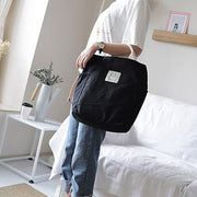 Oversized Beautiful Casual Patchwork Large black Canvas Shoulder Bag - SooLinen