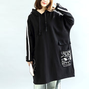 Oversized black hoodies cotton coats warm pullover plus size winter dresses