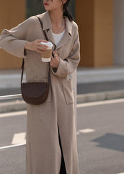 Oversized knitwear oversized beige patchwork knit coats - SooLinen