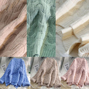 Oversized spring beige knit tops oversized low high design clothes - SooLinen