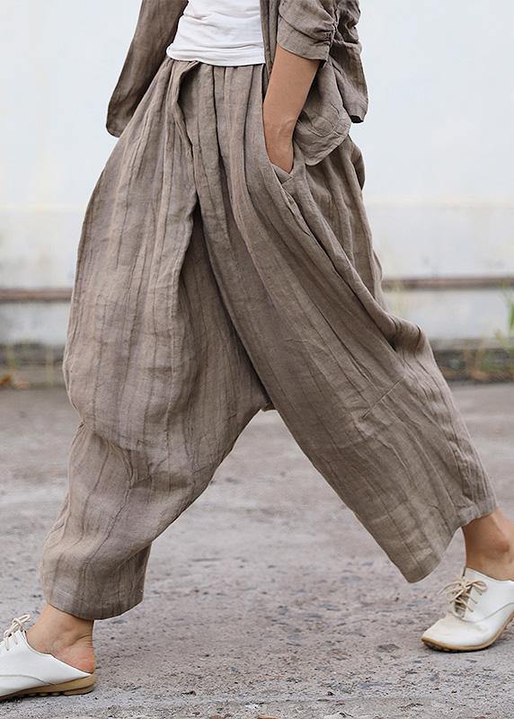 Personality linen casual gray pants loose 2019 autumn pants - SooLinen