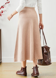 Pink Cotton A Line Skirt High Waist Exra Large Hem Fall