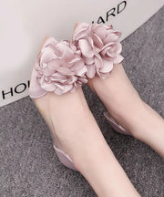 Pink Floral Comfy Splicing Walking Sandals Pointed Toe