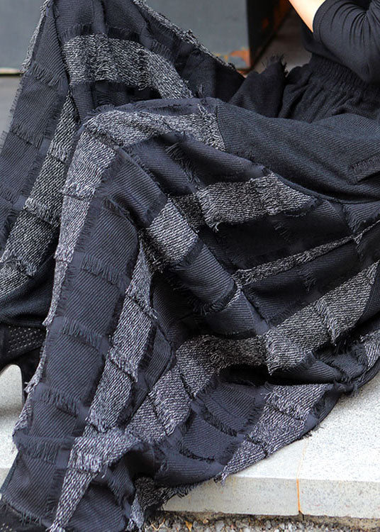 Plus Size Schwarz Grau Taschen Patchwork Lässige Winterhose