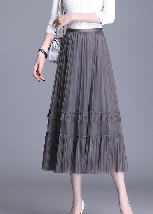 Plus Size Black Tulle Tiered Fall Wear on both sides Skirt