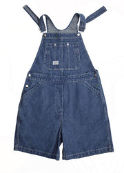 Plus Size Blue Original Design Baumwoll-Denim-Jumpsuit-Shorts Sommer
