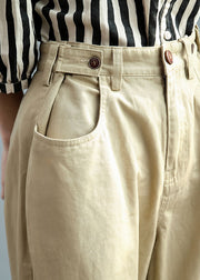 Plus Size Boho Khaki Cotton Casual Pants Spring