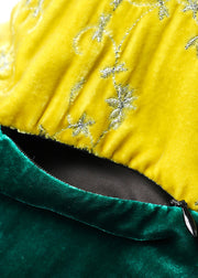 Plus Size Colorblock O Neck Button Patchwork Silk Velour Parka Winter