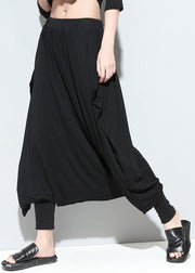 Plus Size Elegante schwarze lockere Modehose Frühling