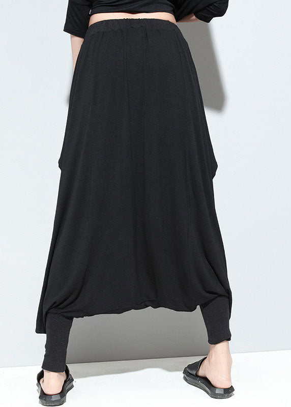 Plus Size Elegante schwarze lockere Modehose Frühling